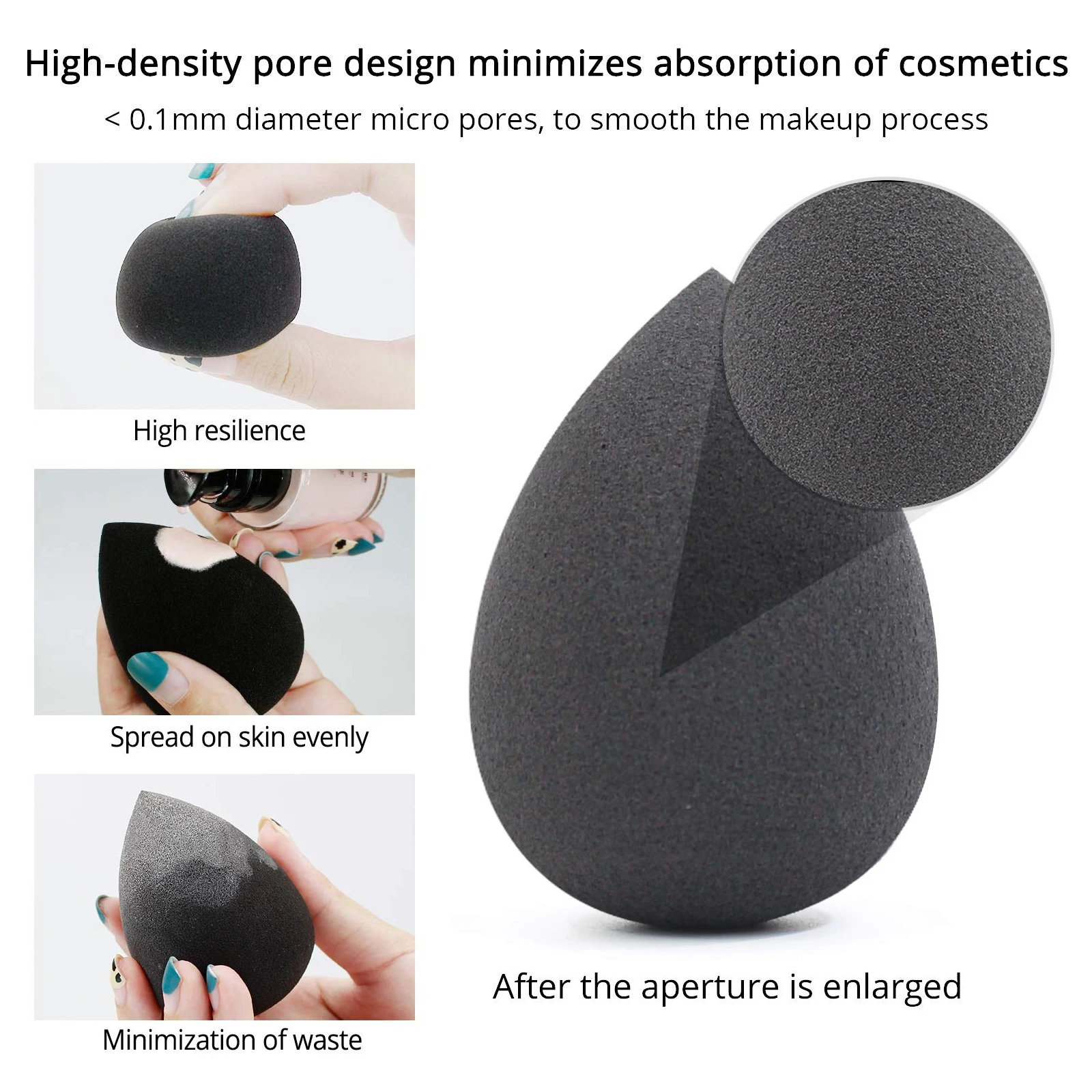 Éponge Maquillage Professionnelle Double Usage – Fond de Teint, Correcteur & Poudre