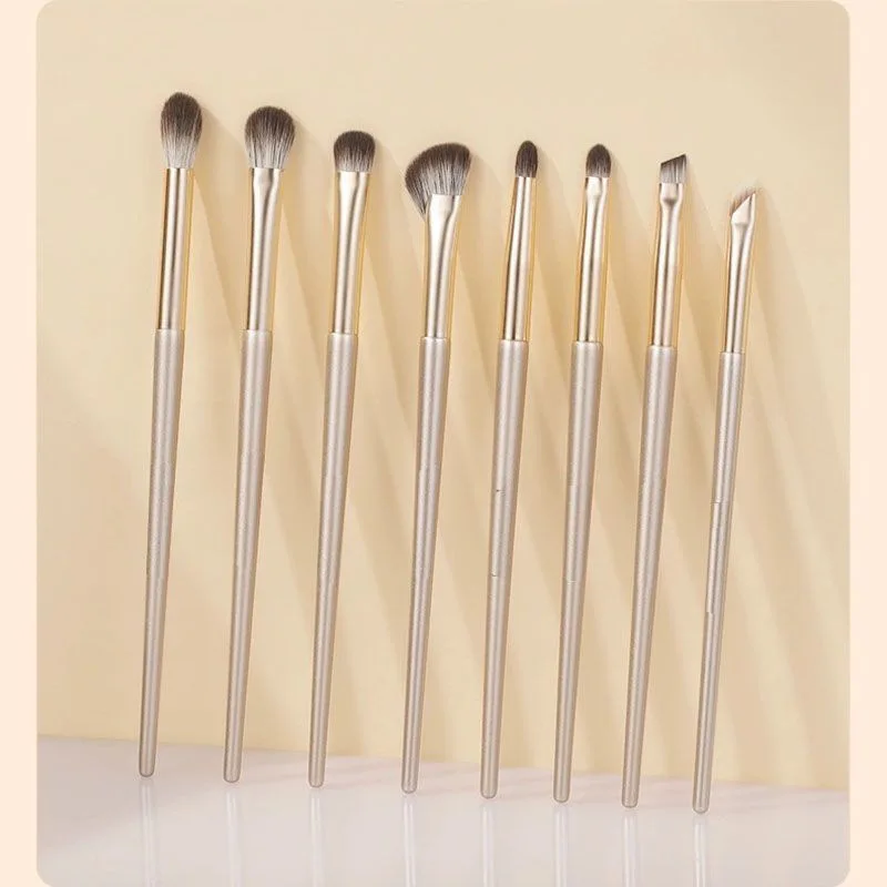 Set de 10 Pinceaux Maquillage Yeux Végétaliens Doux – Logo Personnalisable