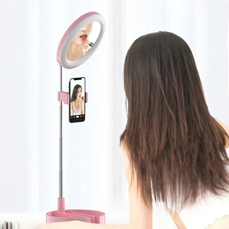 Miroir Anneau LED 6 Pouces Pliable USB – Selfie, Maquillage & Live
