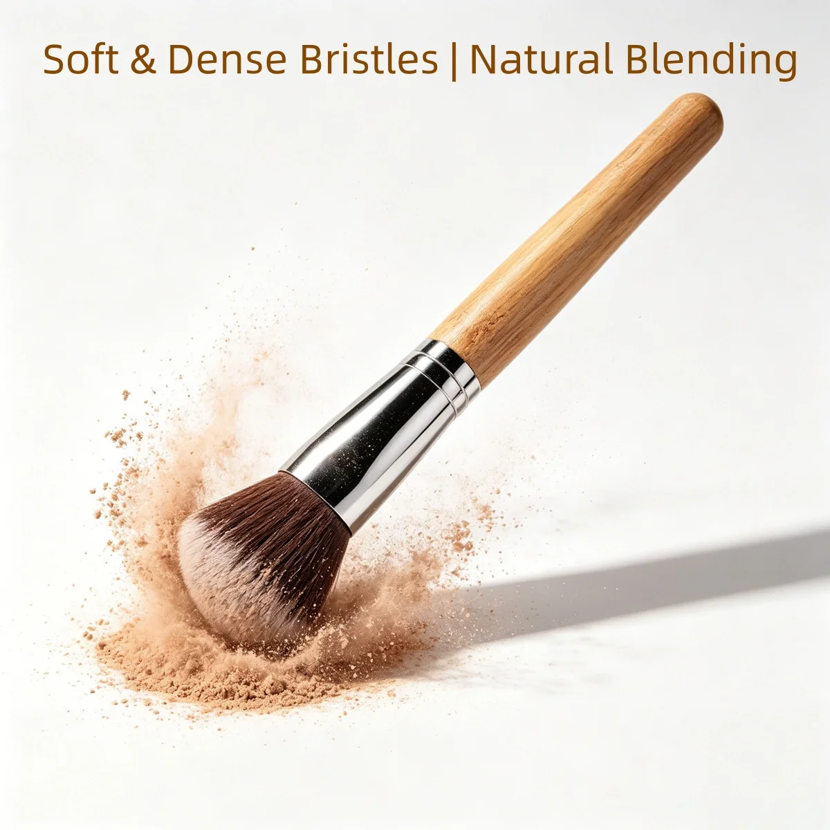 Set 12 Pinceaux Maquillage Professionnels Manche Bambou Poils Nylon Vegan
