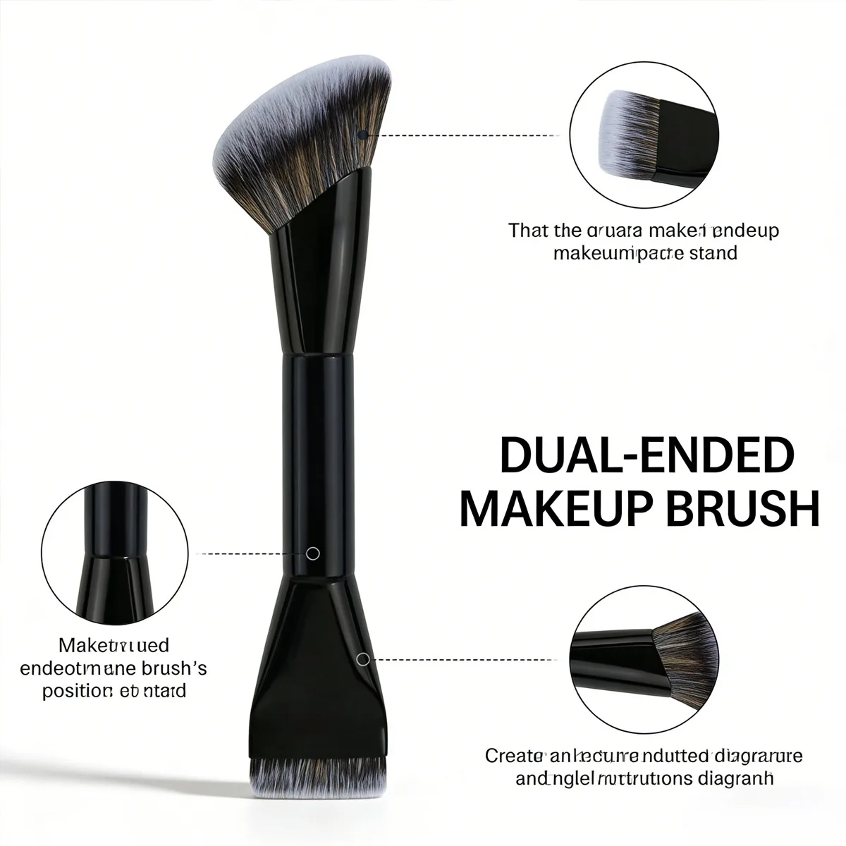 Pinceau Maquillage 2-en-1 Double Extrémité Fond de Teint & Contour – Vegan Pro
