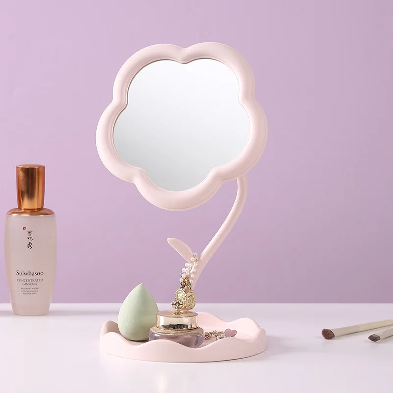Miroir de maquillage design Tournesol – Rond, élégant, 3 couleurs au choix