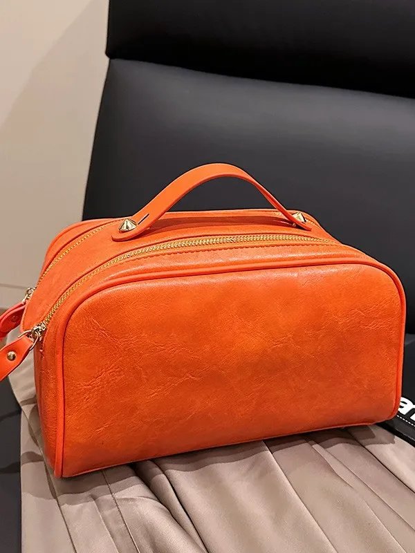 Grande Trousse de Maquillage en Similicuir | Pochette Voyage PU | Étui Cosmétique Portable