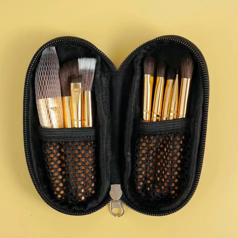 Set 9 Pinceaux Maquillage Professionnels + Trousse de Voyage en PU
