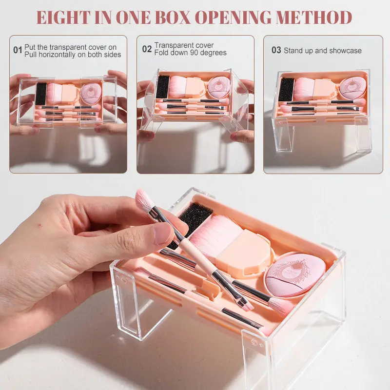Set 8 Pinceaux Kabuki Maquillage Portable – Voyage & Usage Quotidien