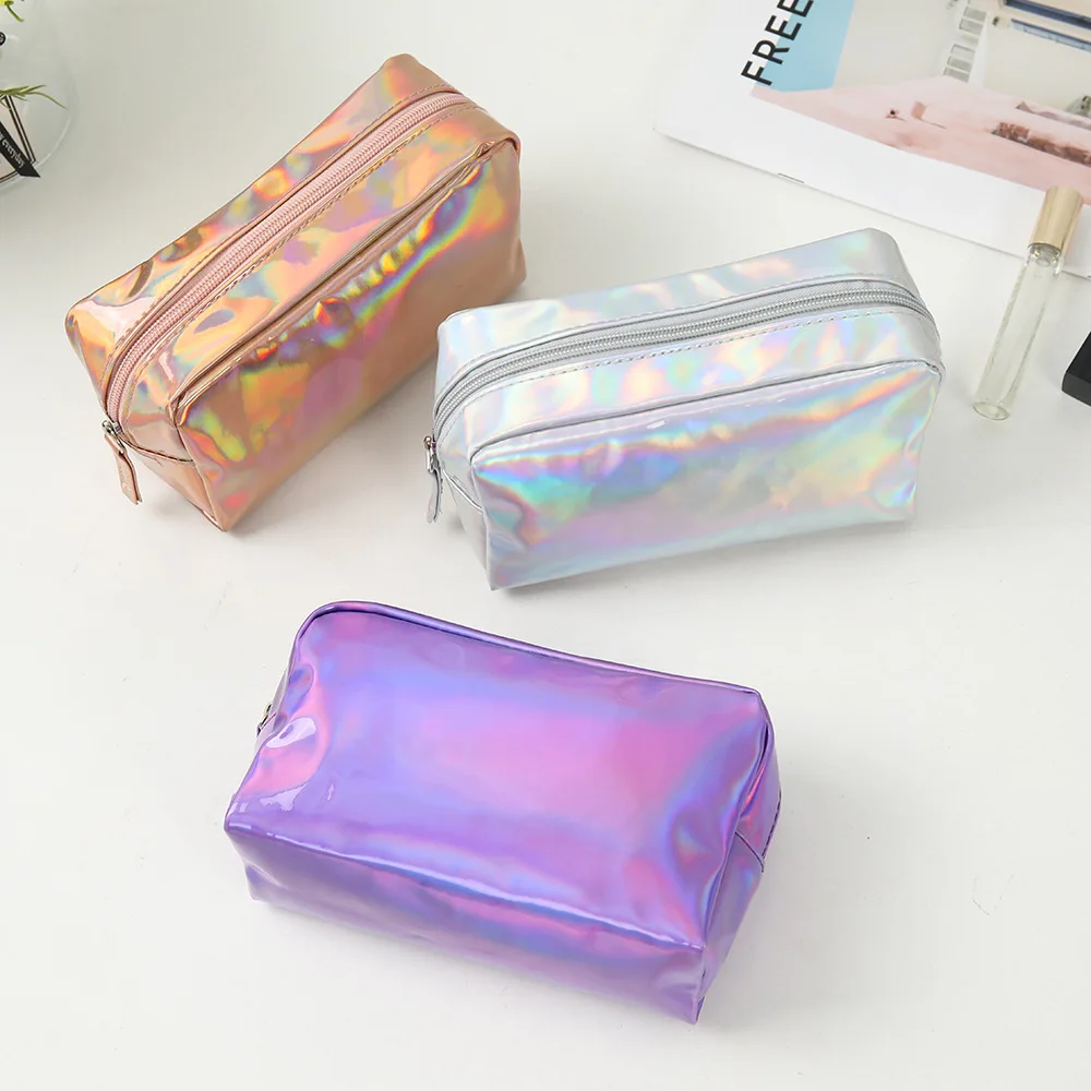 Trousse de Maquillage Holographique Imperméable – Sac Cosmétique Arc-en-ciel