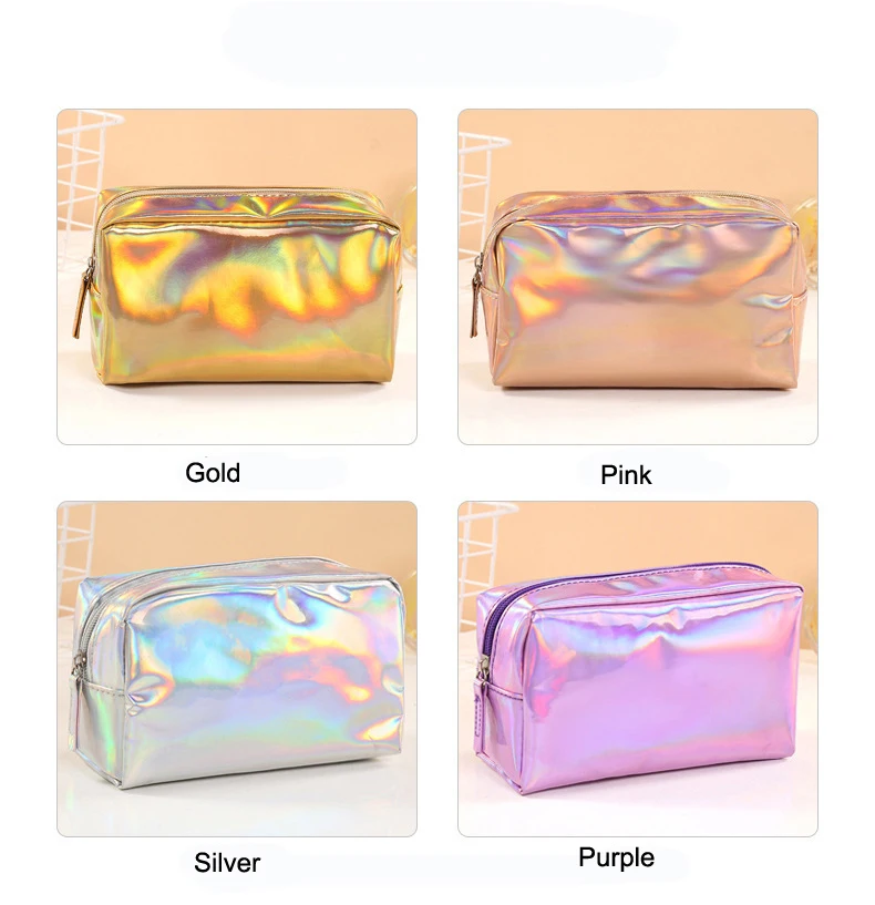 Trousse de Maquillage Holographique Imperméable – Sac Cosmétique Arc-en-ciel