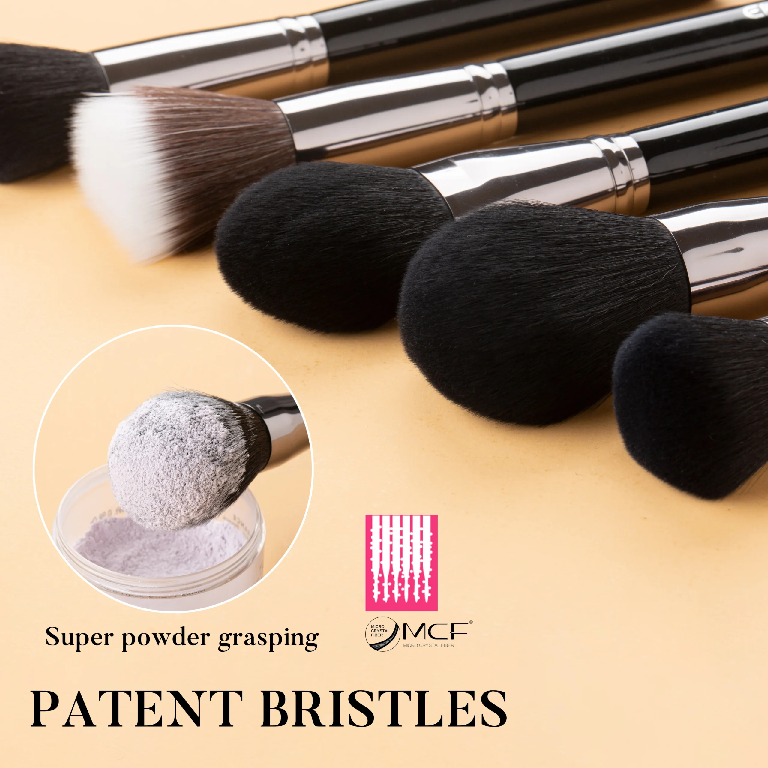 Set 18 Pinceaux Maquillage Professionnels EMF | Poils Synthétiques Vegan | Bois Noir
