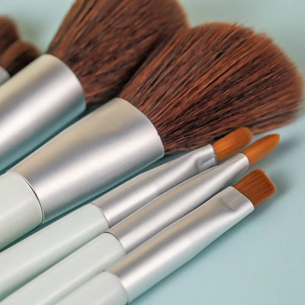 Kit 8 Pinceaux de Maquillage Professionnels avec Trousse en PU – Rose & Beige