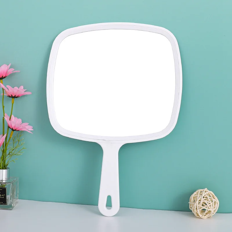 Miroir de maquillage carré portable – Logo personnalisé – Finition chromée élégante