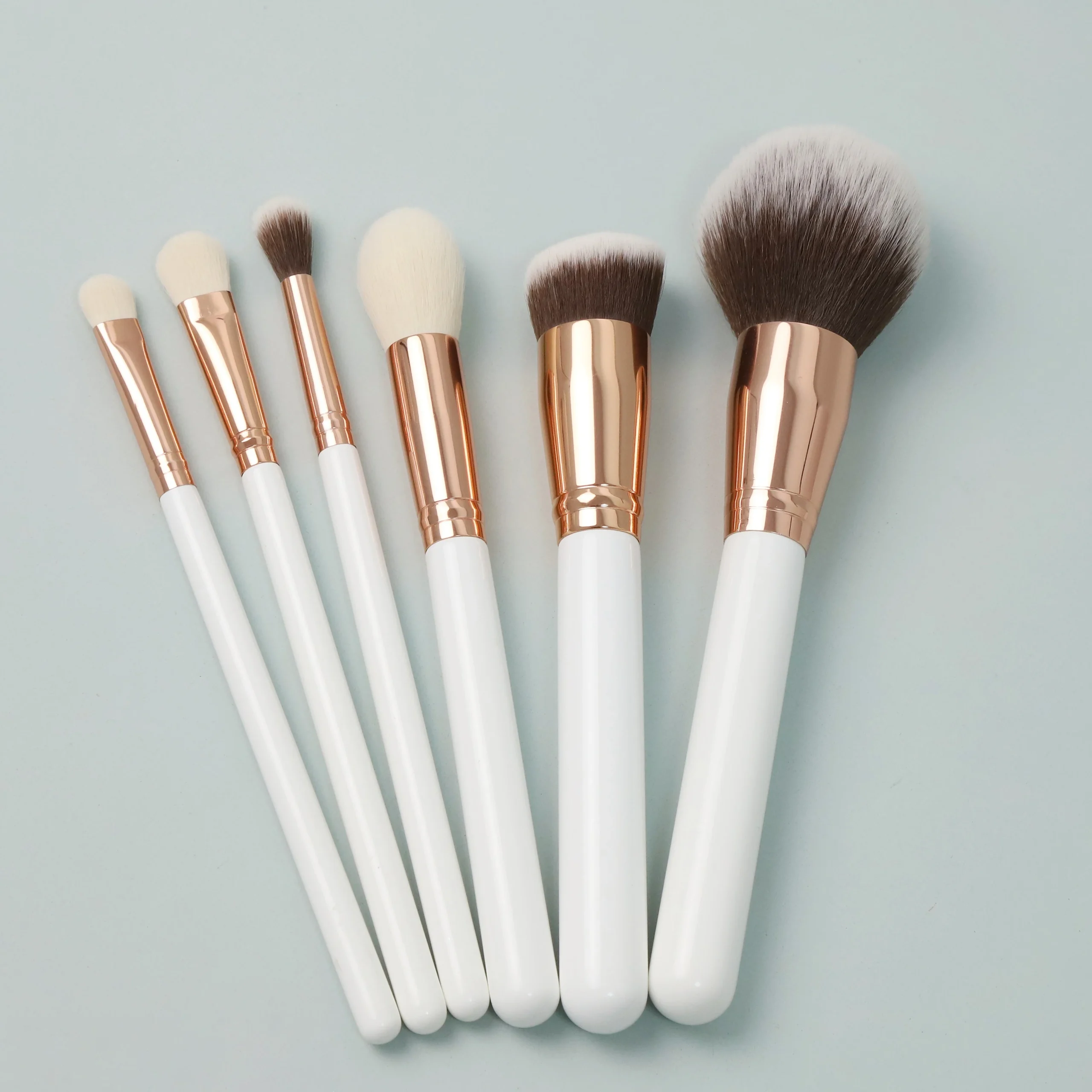 Set 6 Pinceaux Maquillage Professionnels Végan – Doux, Denses & Écologiques