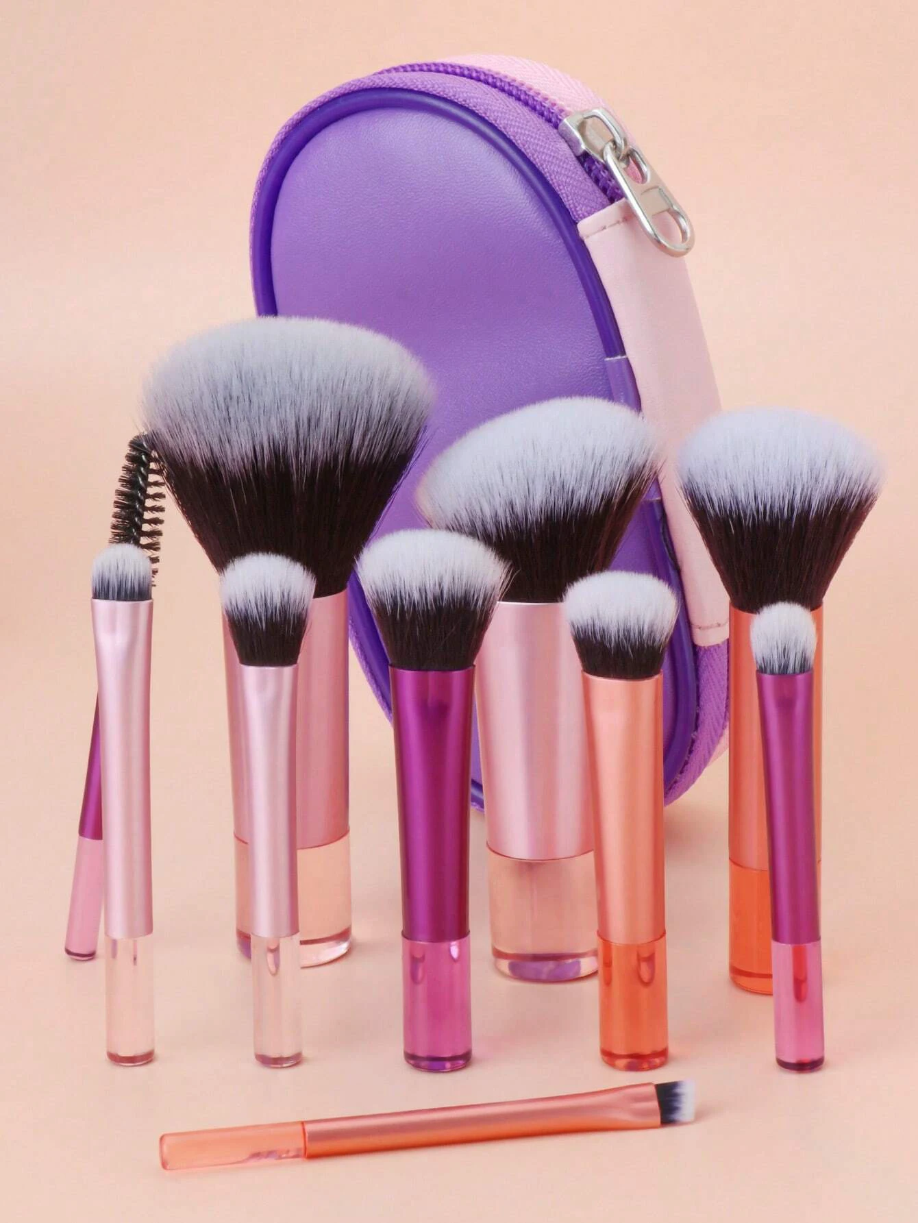 Set 10 Mini Pinceaux de Maquillage Portables - Idéal Voyage | Colorés