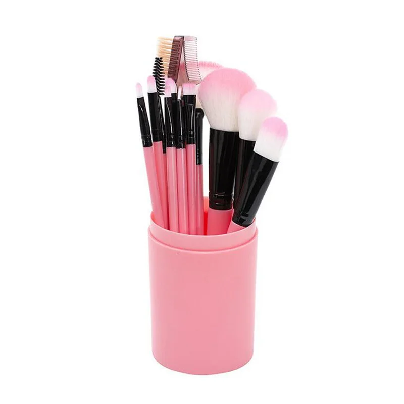 Kit 12 Pinceaux Maquillage Professionnel Portable – Visage & Yeux