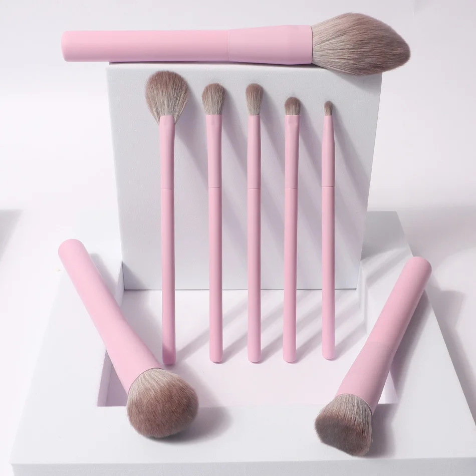 Set 8 Pinceaux Maquillage Professionnels Rose & Violet – Douceur Soyeuse | Cormay