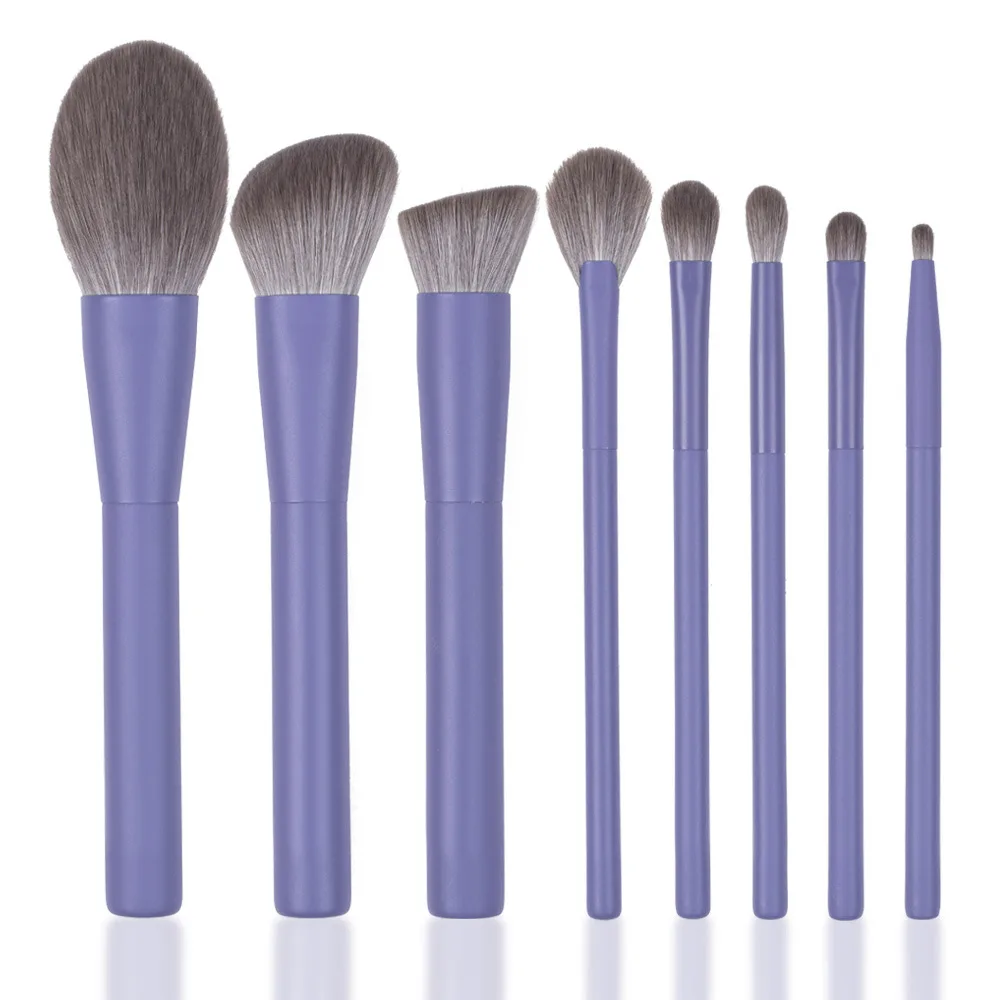 Set 8 Pinceaux Maquillage Professionnels Rose & Violet – Douceur Soyeuse | Cormay