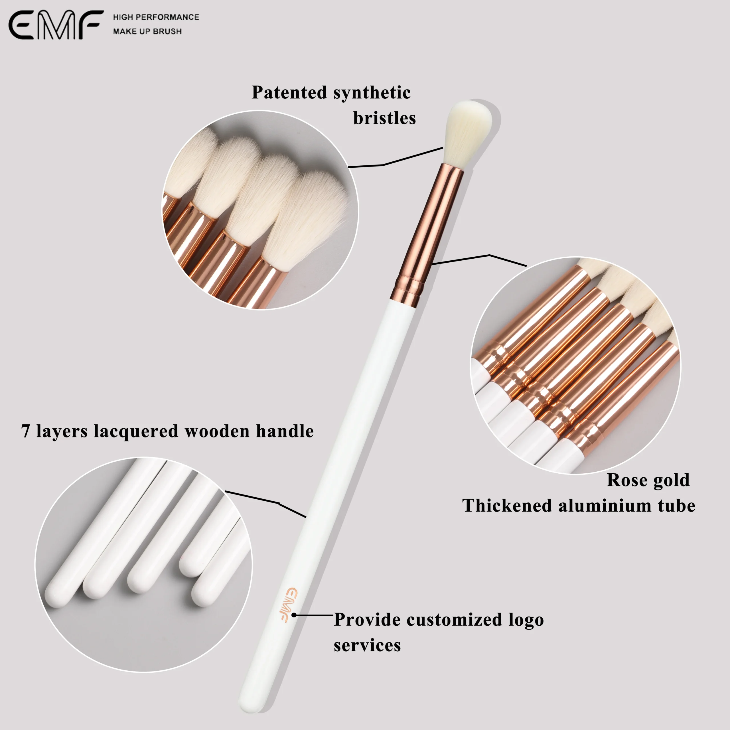 Pinceau de maquillage professionnel doré – Fibre vegan microcristalline | Manche bois élégant