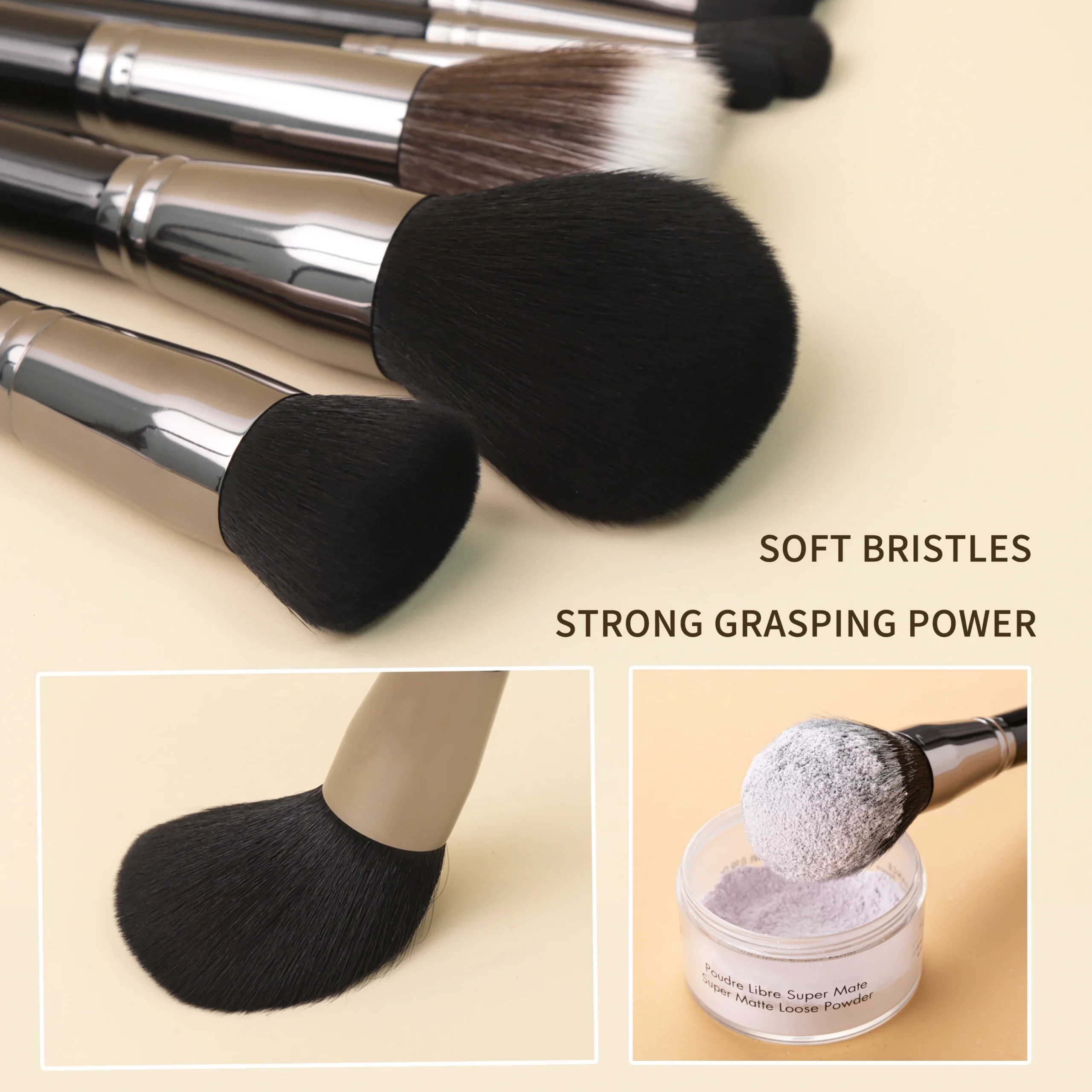 Set 15 Pinceaux Maquillage Professionnels EMF King Series – Vegan & Haute Qualité