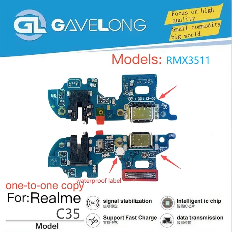 Port de charge Realme C71 RMX5303 – Pièce de remplacement originale GAVELONG