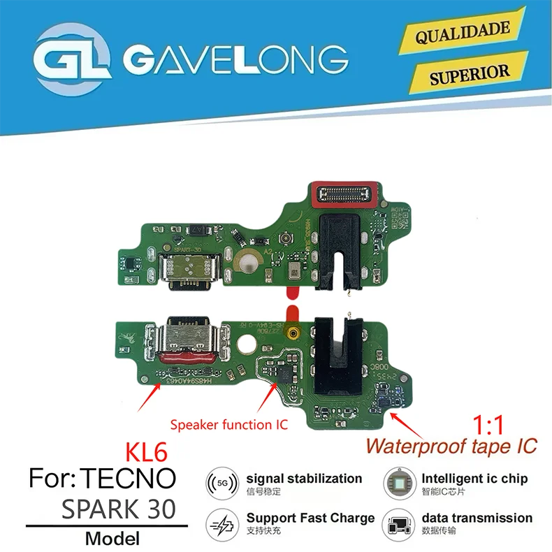Nappe de charge Gavelong pour Tecno Spark Go 3 KN3 – Câble flex dock haute qualité