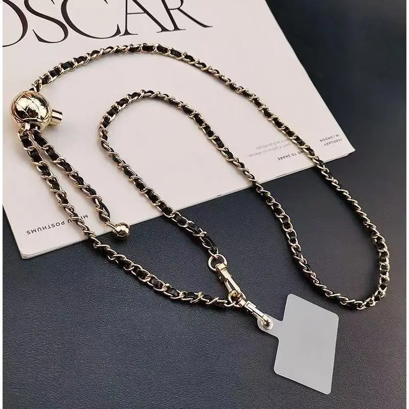 Sangle Chaîne à Billes Dorée Réglable 120cm – Bandoulière pour Coque de Téléphone