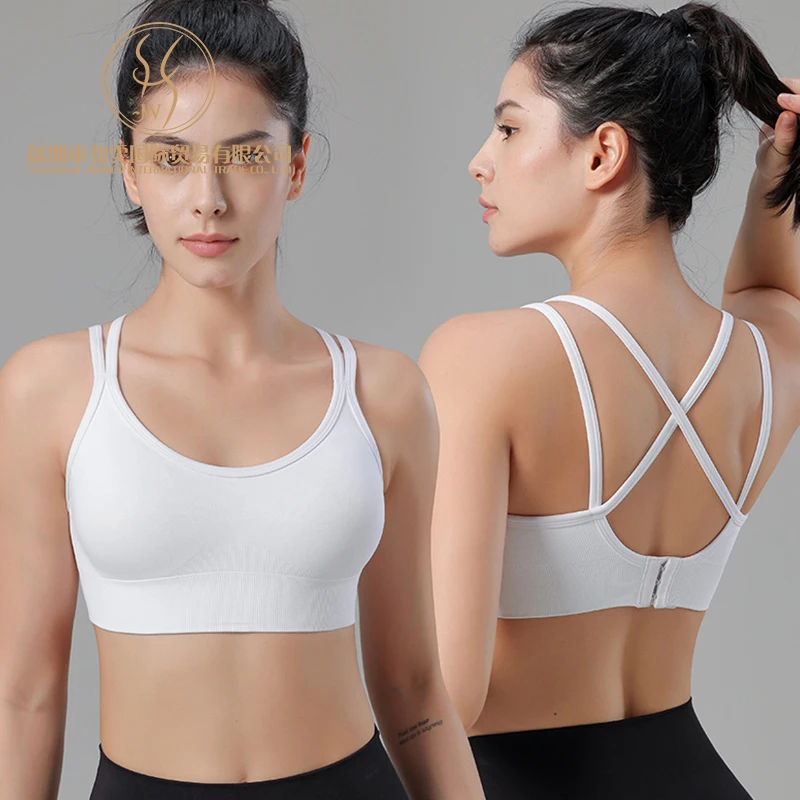 Soutien-gorge de sport sans couture extensible – Bretelles réglables, respirant, yoga/jogging/gym