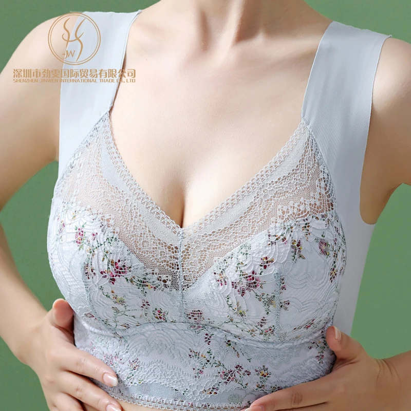 Soutien-gorge de Sport Sans Fil en Dentelle – Grande Taille, Respirant & Sans Couture
