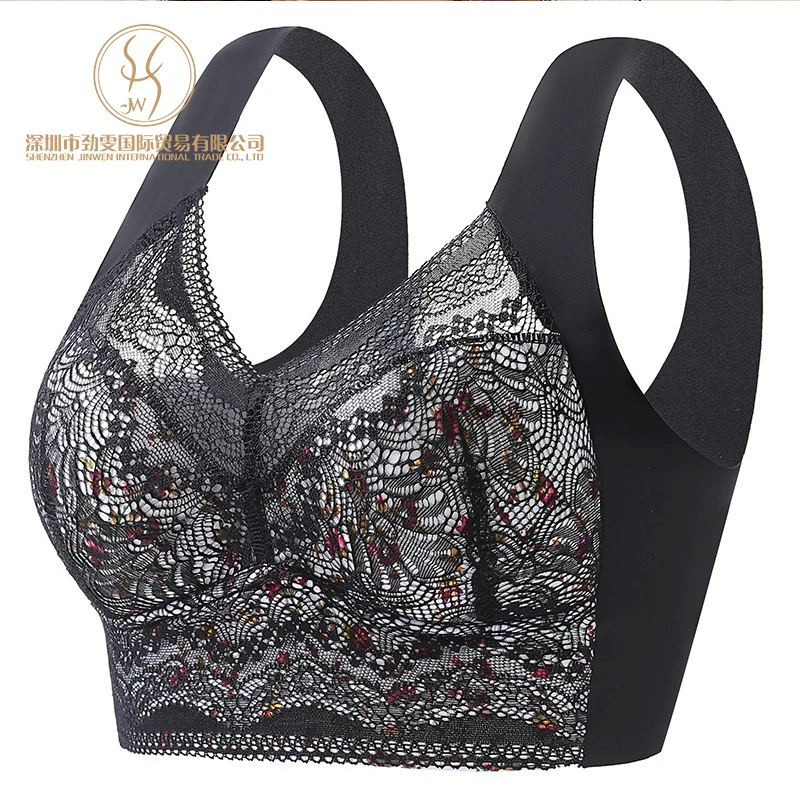 Soutien-gorge de Sport Sans Fil en Dentelle – Grande Taille, Respirant & Sans Couture