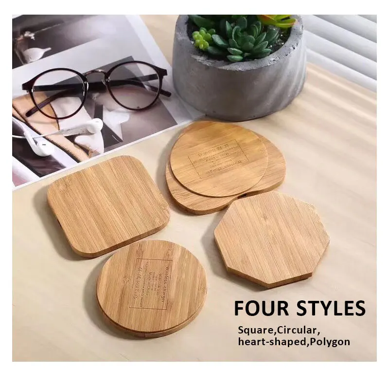 Chargeur sans fil rapide en bois ultra-mince – Bureau & Maison
