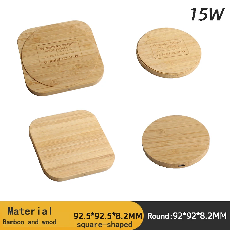Chargeur sans fil rapide en bois ultra-mince – Bureau & Maison