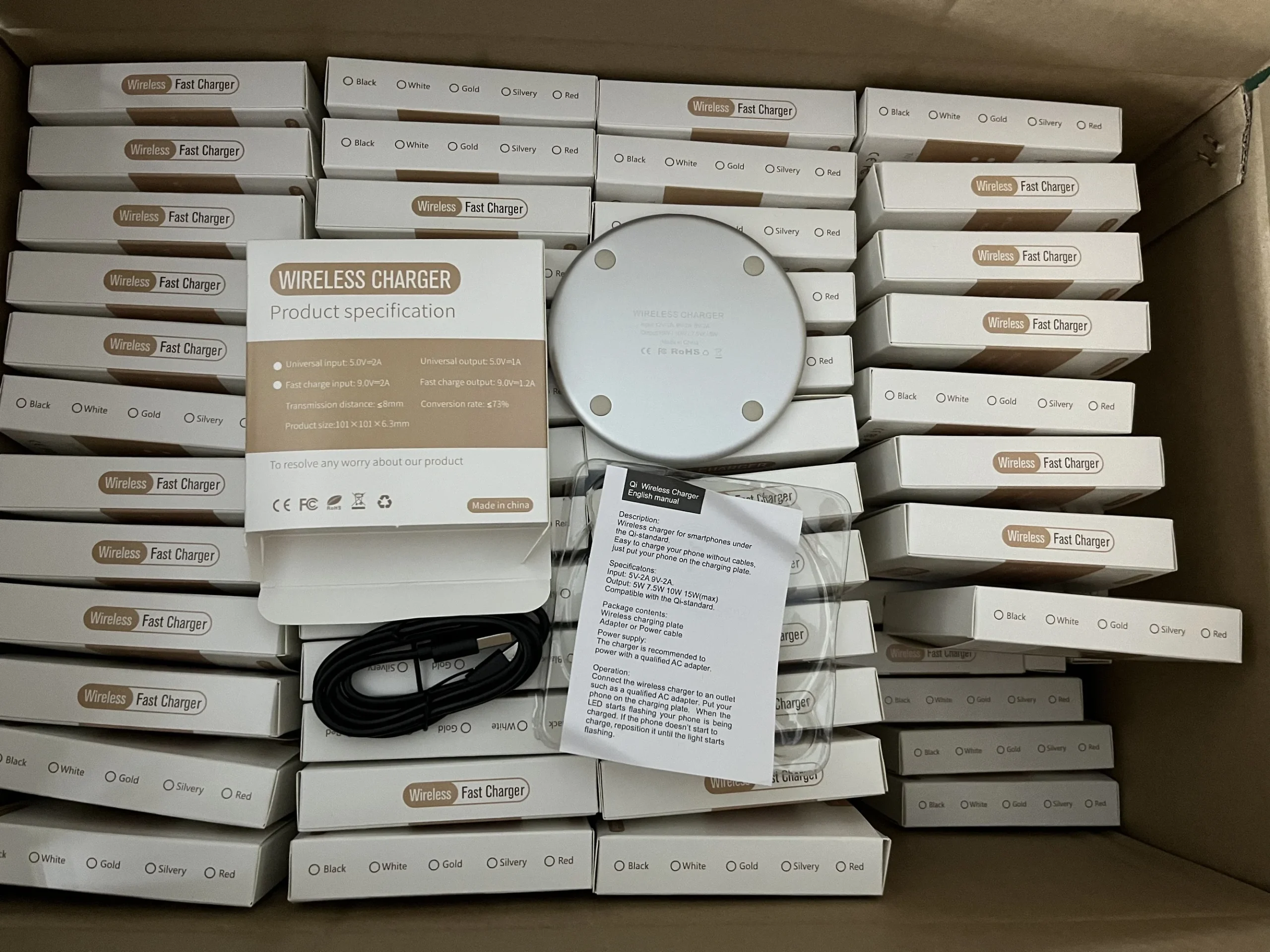 Chargeur sans fil rapide en bois ultra-mince – Bureau & Maison