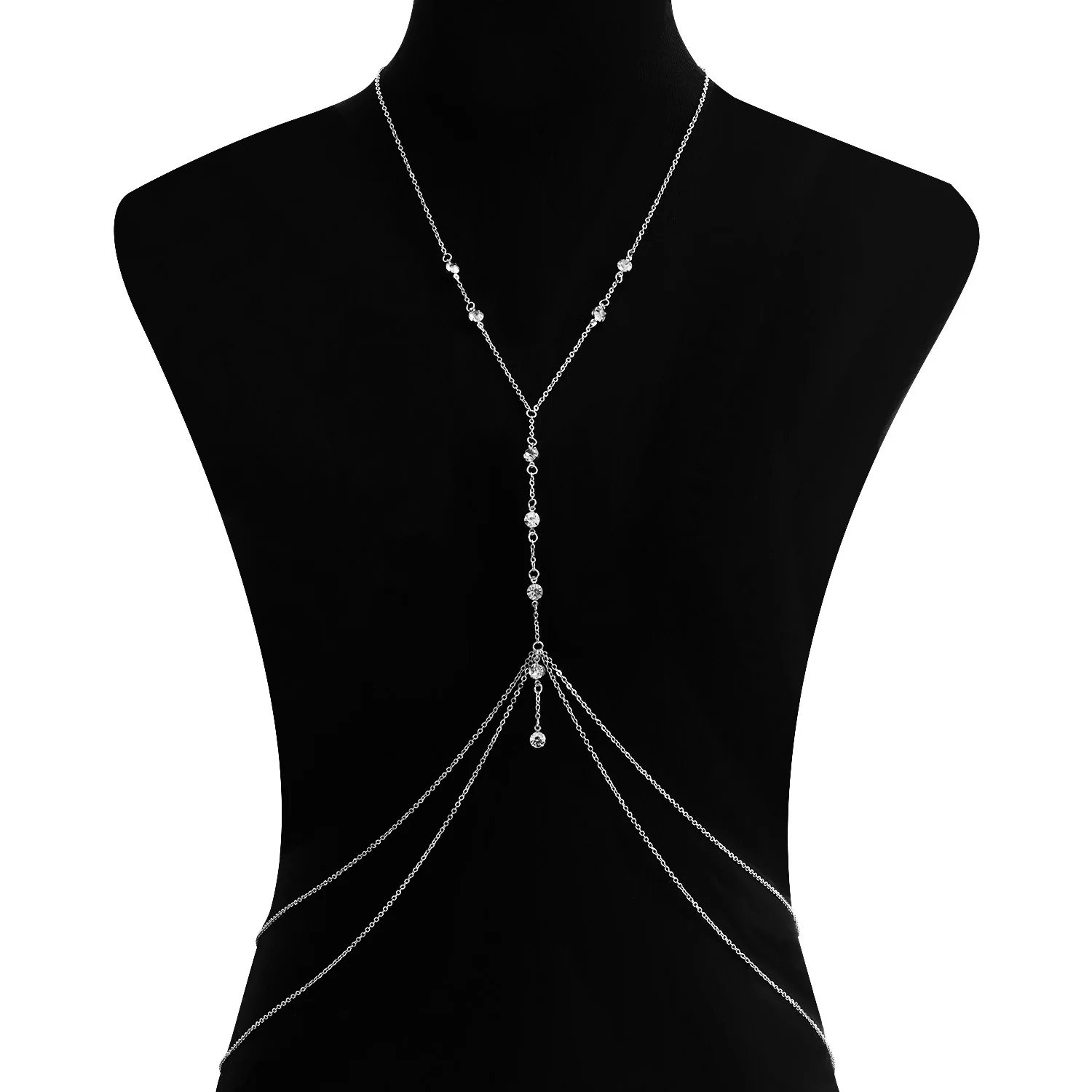 Chaîne de corps à franges en cristal pour femme – Bijou de plage tendance