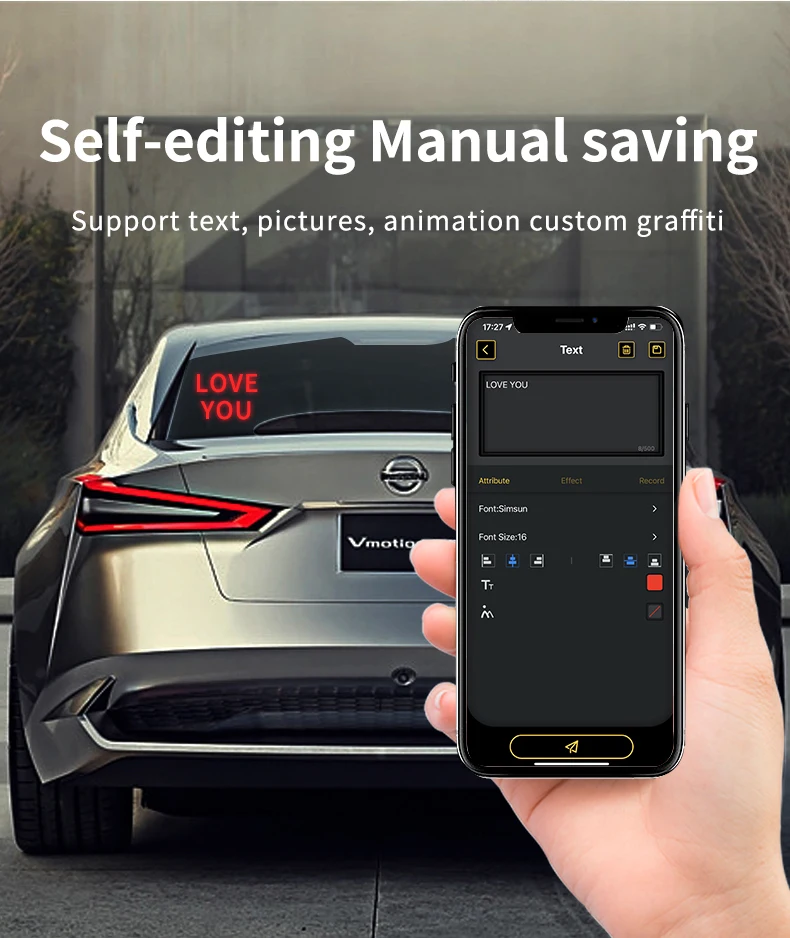 Écran LED RGB Intelligent pour Voiture 32x32 Pixels – Contrôle Bluetooth via Application