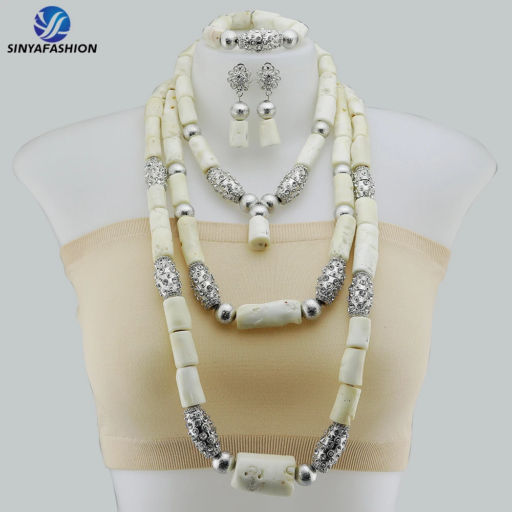 Parure de Bijoux Mariée Africaine en Corail Naturel & Cristal – Collection Sinya Luxe