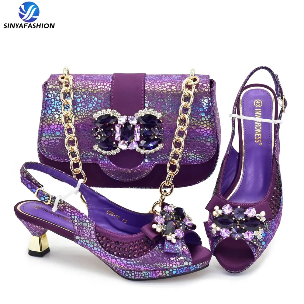 Ensemble chaussures & pochette italiens Sinya – Talons hauts élégants pour soirées