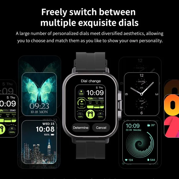Smartwatch 2 en 1 Geyan + Écouteurs Intégrés – Montre Connectée Homme Acier