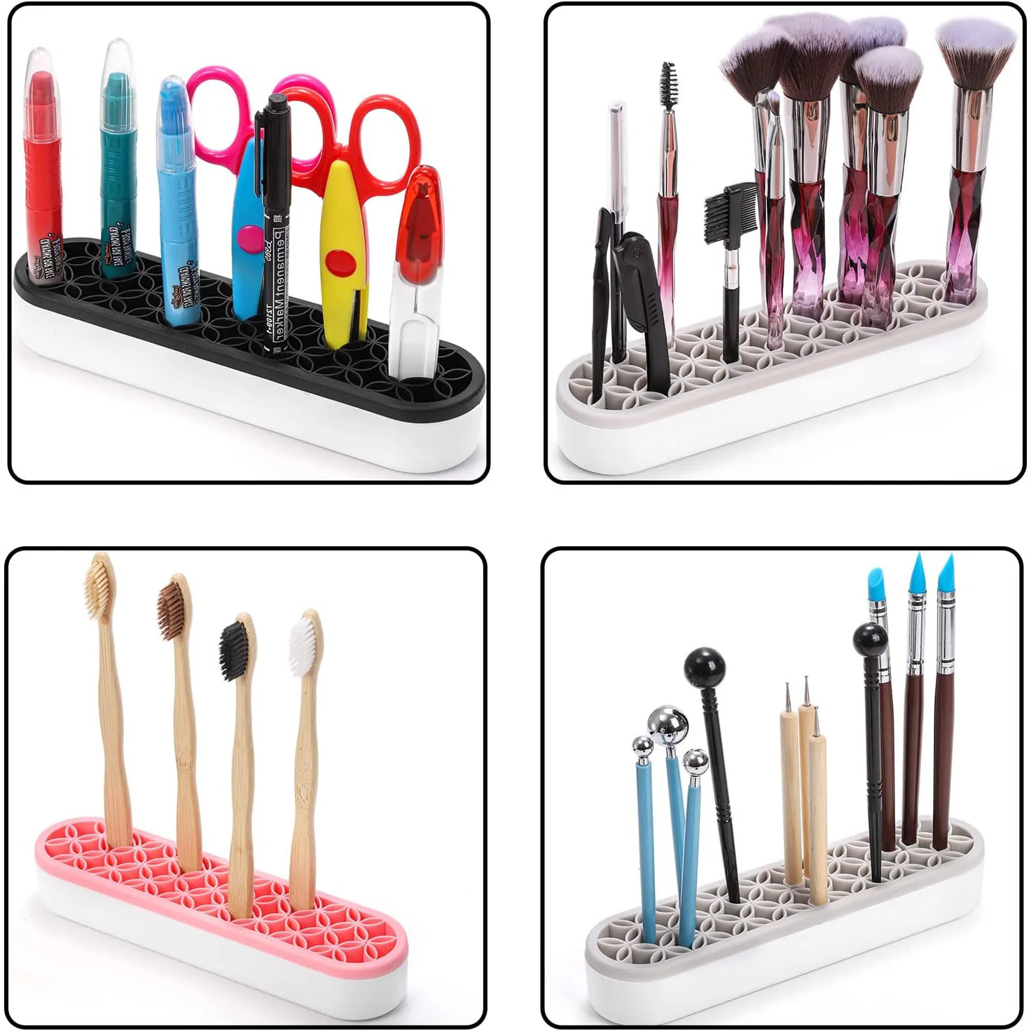 XinyiArt Porte-Pinceaux Maquillage Silicone Multifonctionnel – Organisateur Voyage & Bureau