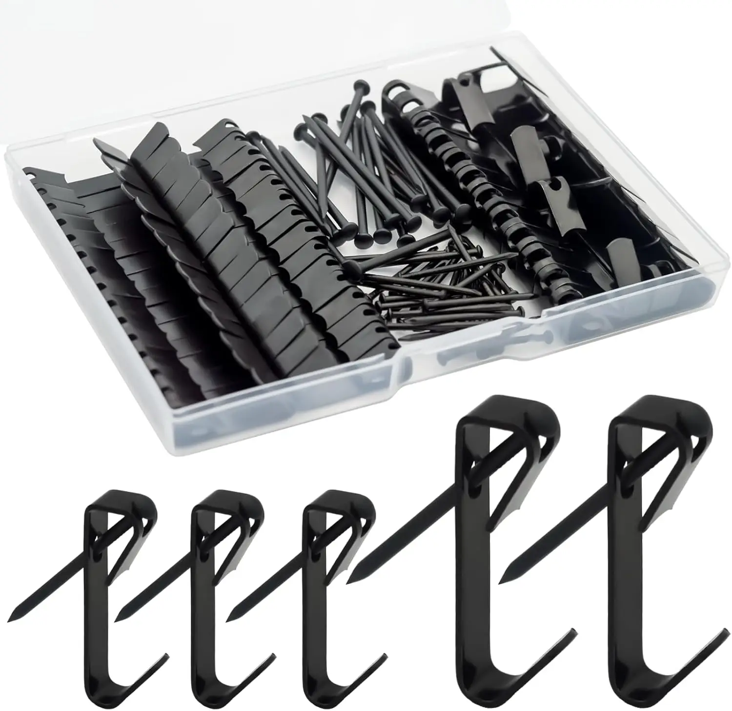 Kit 100 Crochets Métal Professionnels pour Cadres Photos 30LB & 50LB avec Clous