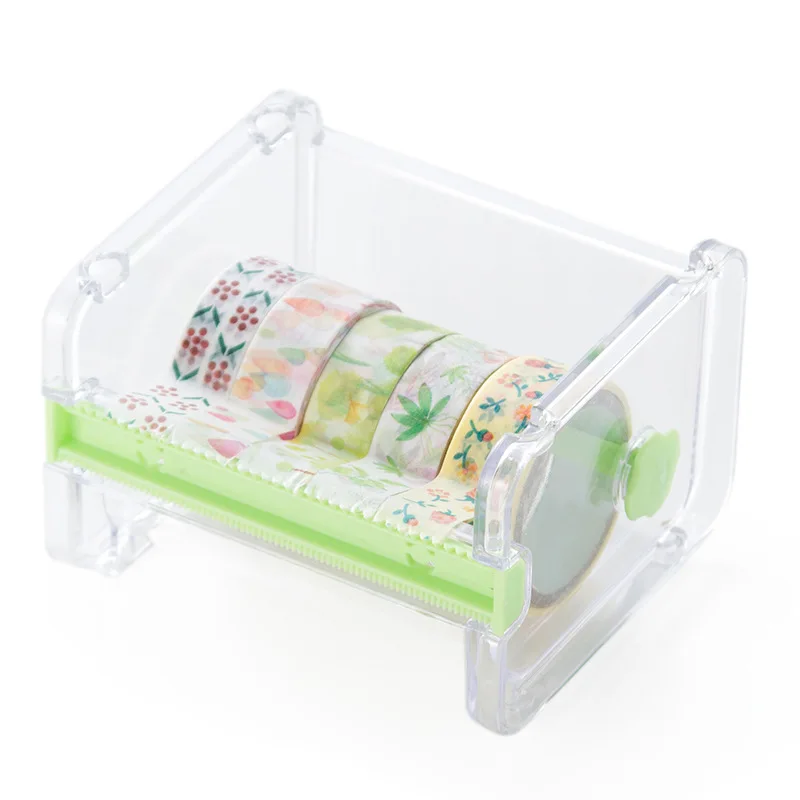 Distributeur de Ruban Washi Transparent avec Coupe-Ruban – PP+ABS Qualité Premium