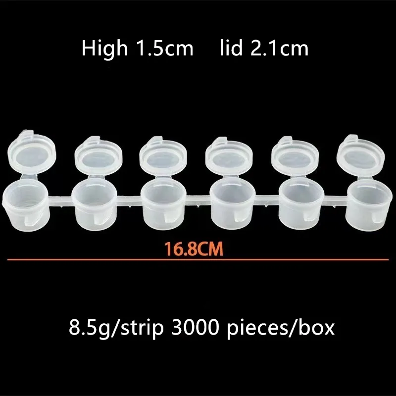 Set de 6 Pots Acryliques Vides 3ml avec Couvercles – Rangement Peinture