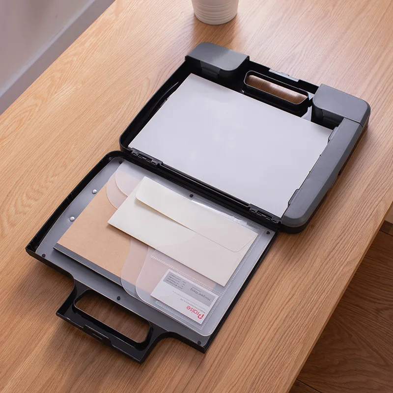 Porte-documents A4 Xinyi Art en PP Noir – Grande Capacité avec Porte-stylo