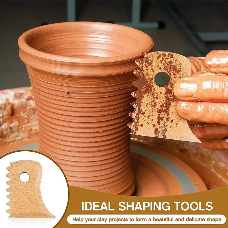 Set 7 Outils à Argile en Bois de Hêtre XinyiArt – Poterie & Sculpture
