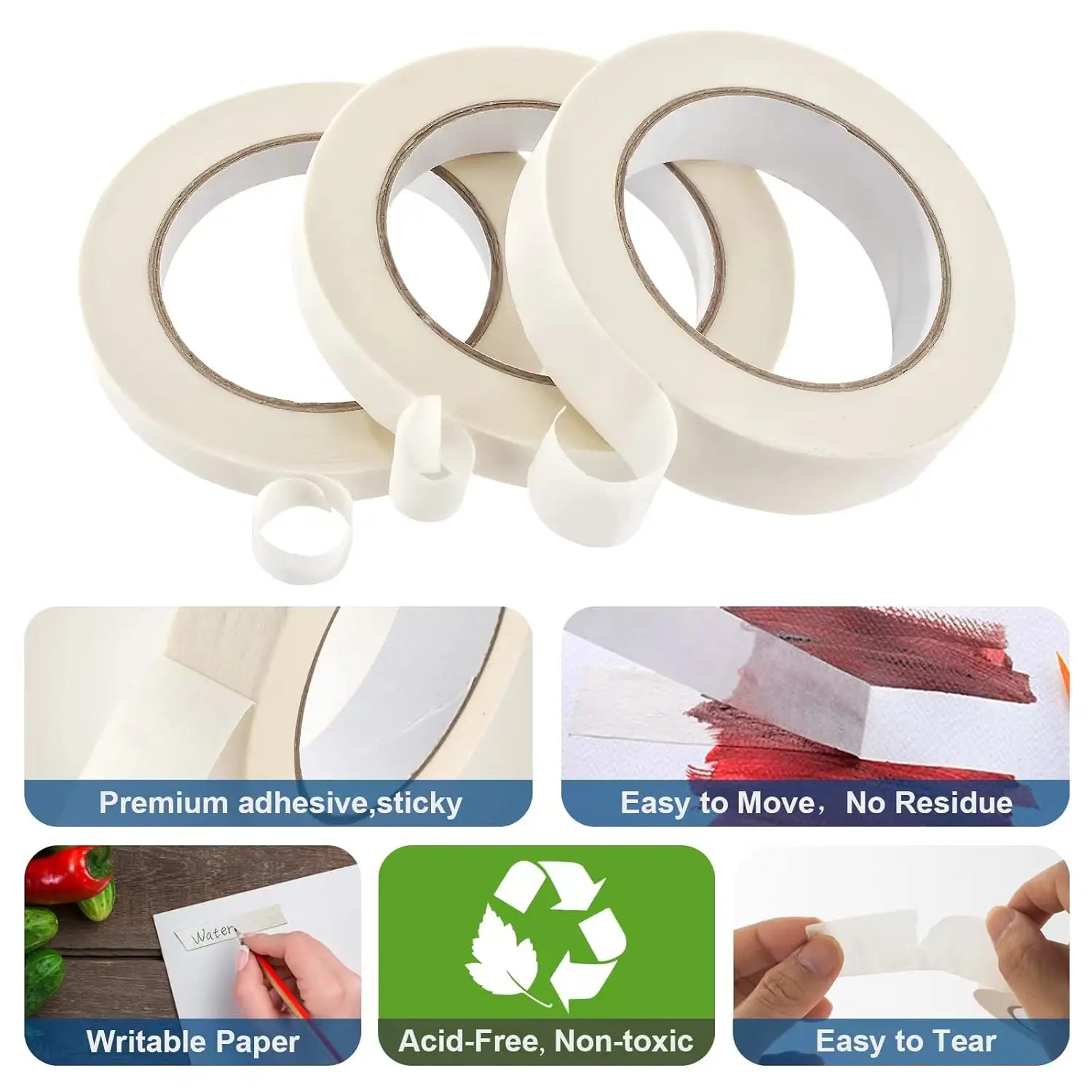 Ruban Washi Blanc XinyiArt 50m – Papier Crépon Multi-Usage DIY & Déco