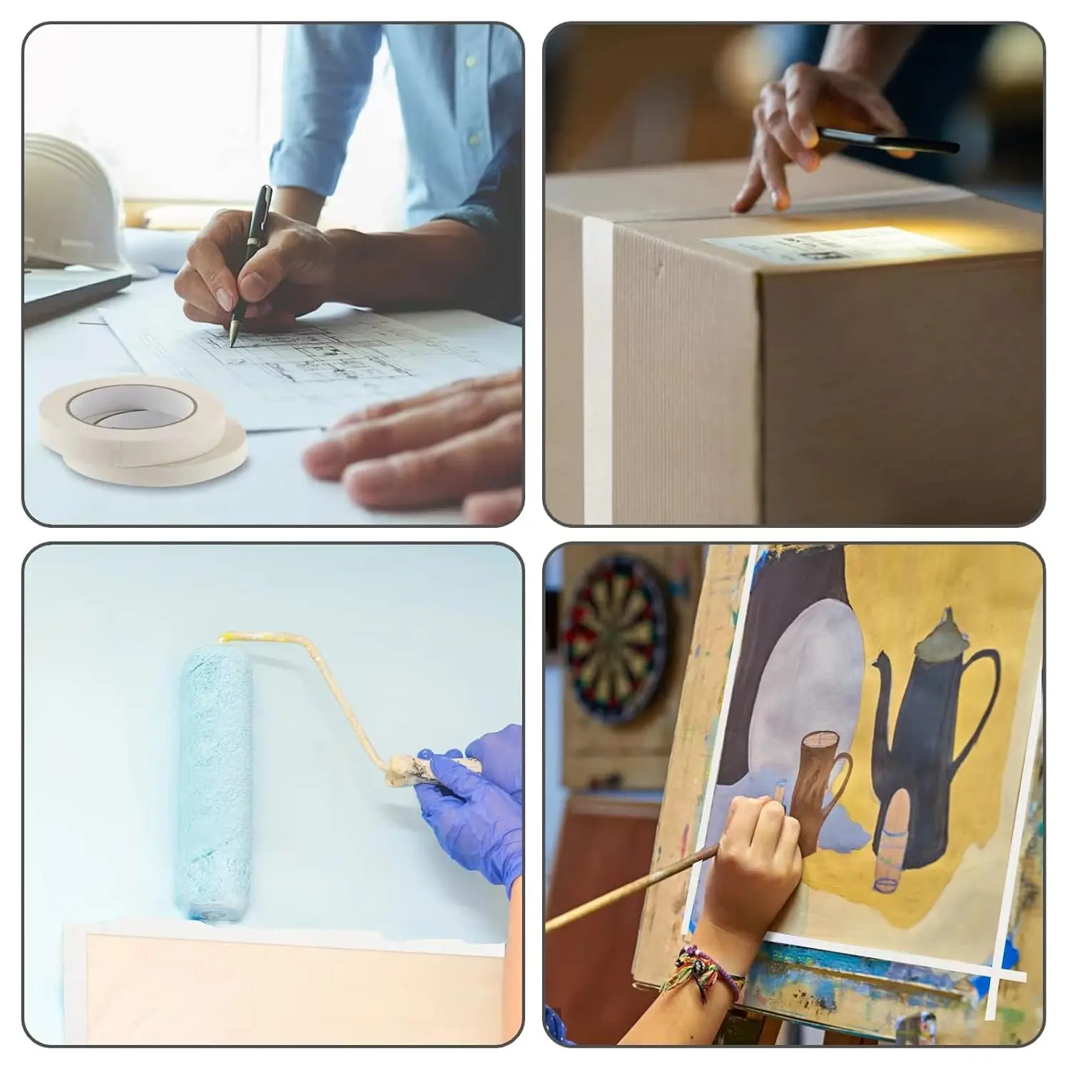 Ruban Washi Blanc XinyiArt 50m – Papier Crépon Multi-Usage DIY & Déco