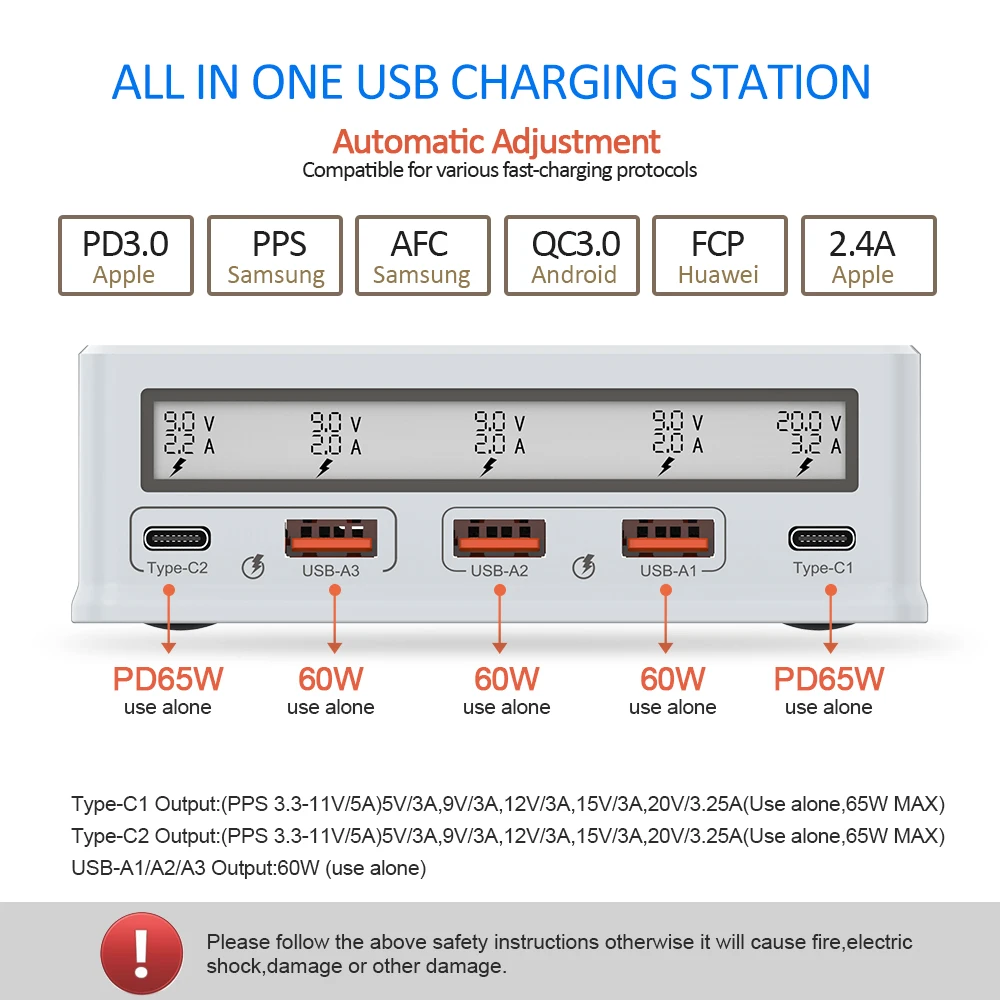 Station de Charge USB 110W ilepo i9+ – Charge Rapide Multi-Appareils Certifiée CE/FCC