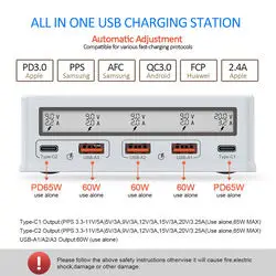 Chargeur ILEPO 110W USB-C PD3.0 QC3.0 5 Ports Charge Ultra Rapide iPhone Samsung Xiaomi