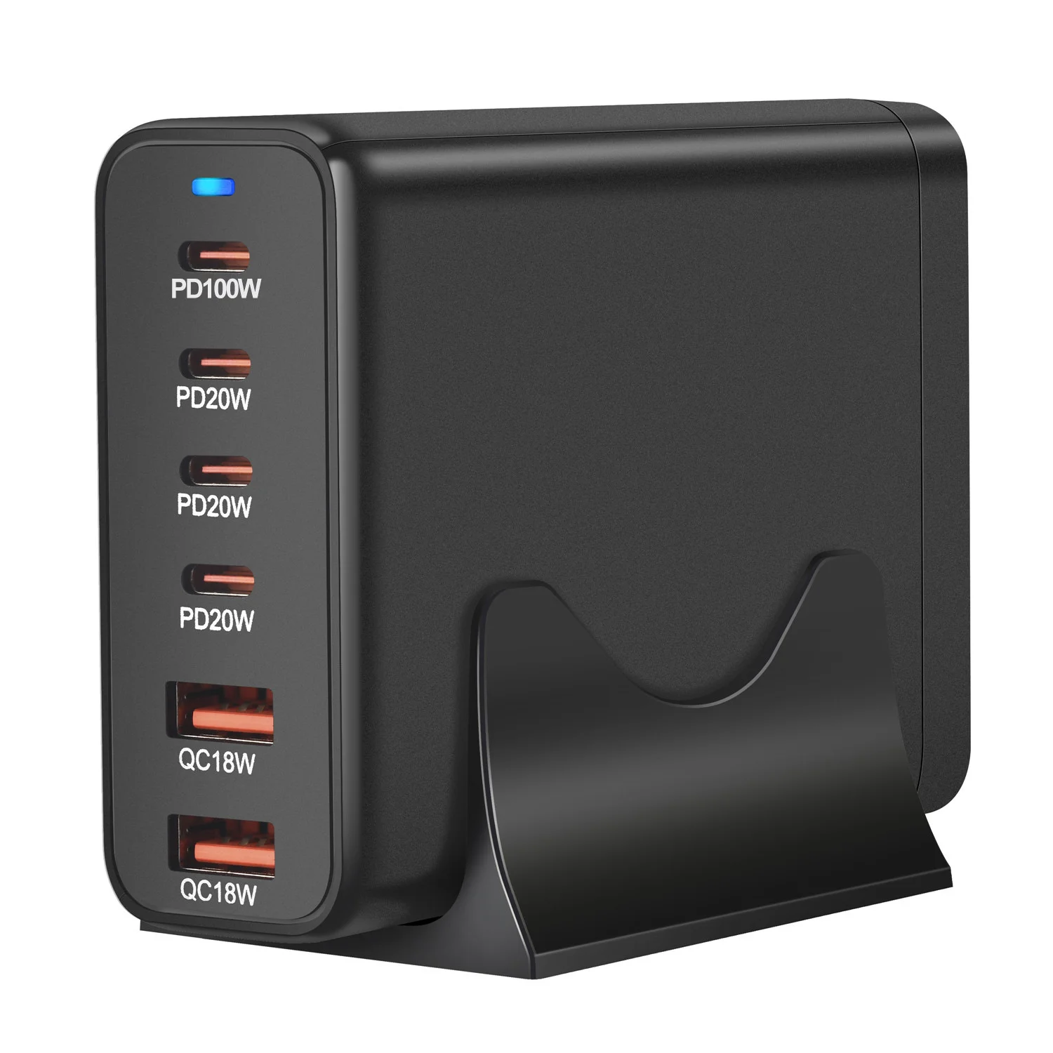 Station de Charge GaN 200W 6 Ports USB-C PD Chargeur Bureau Rapide Multiappareils