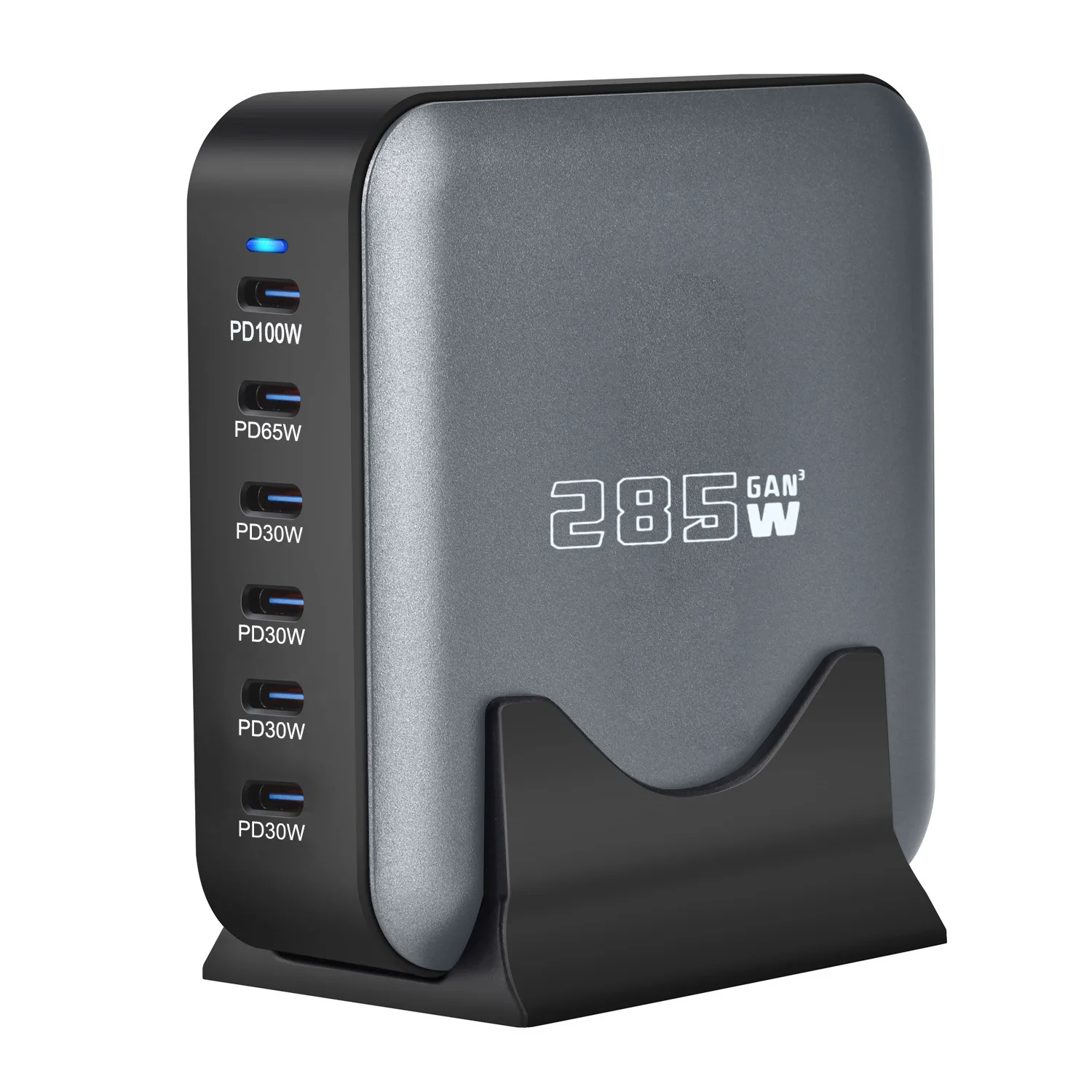 Station de Charge GaN 285W 6 ports USB-C Charge Rapide PD 3.0 iPhone Laptop