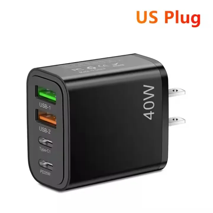 Chargeur Rapide 40W 4 Ports USB-C & USB-A PD 3.0 QC3.0 Prise EU/US ilepo