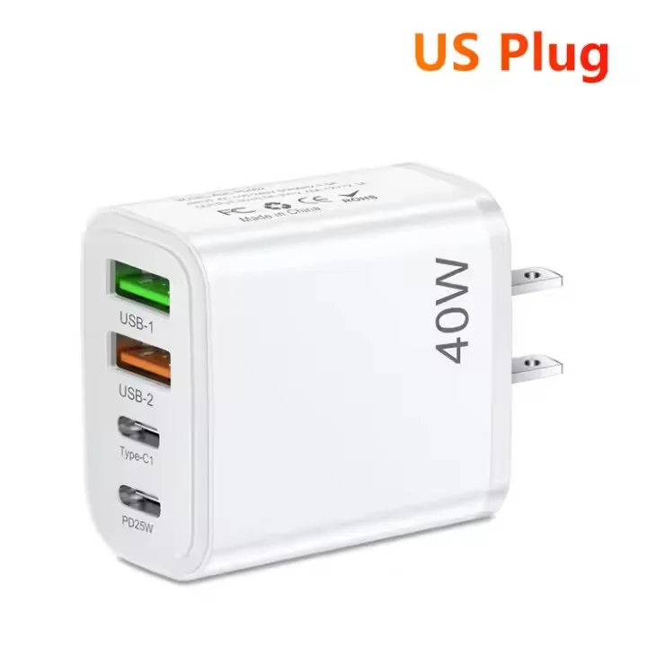 Chargeur Rapide 40W 4 Ports USB-C & USB-A PD 3.0 QC3.0 Prise EU/US ilepo