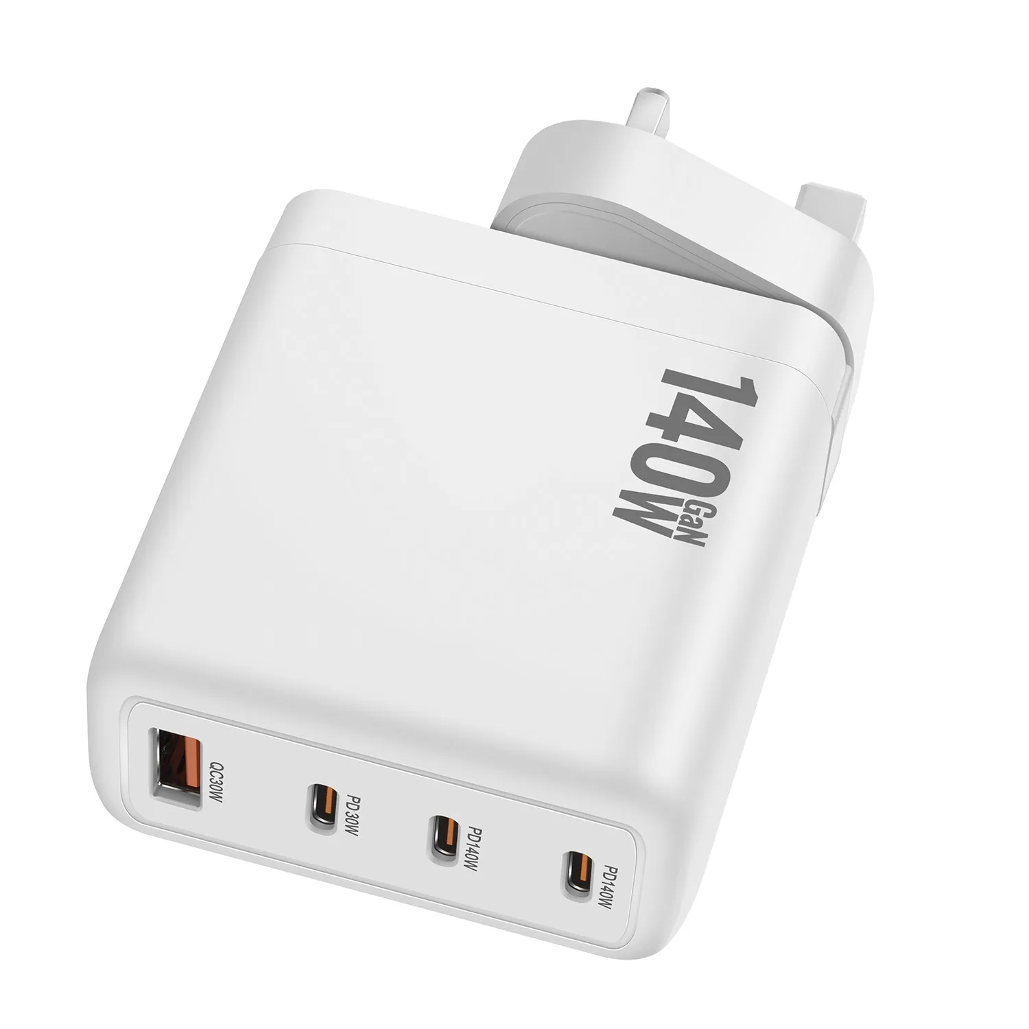 Chargeur GaN USB-C 140W 4 Ports Charge Rapide PD 3.0 Pliable – Ordinateur & Mobile